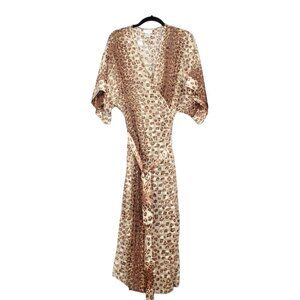 Cinema Exoile Leopard Print kimono Style Dress Size Large